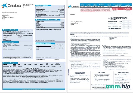 Hiszpania Caixa Bank wyciąg z kredytu hipotecznego w formatach Word i PDF 1-2